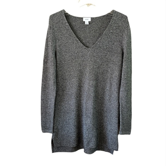 Old navy gray tunic v neck long sleeve size M light ribbed - Picture 1 of 11